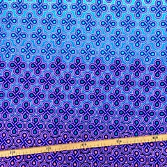 Tissu Wax pailleté dégradé bleu rose poudré imprimé Noeuds