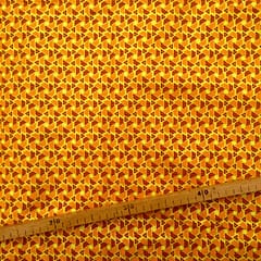 Tissu Wax pailleté jaune orange doré imprimé Mini triangles