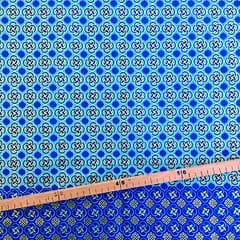 Tissu Wax pailleté bleu imprimé Celte