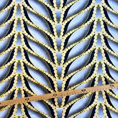 Tissu Wax pailleté noir imprimé Sirène