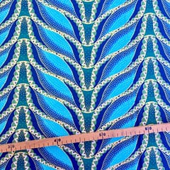 Tissu Wax pailleté turquoise imprimé Sirène