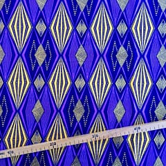 Tissu Wax pailleté violet imprimé Losanges