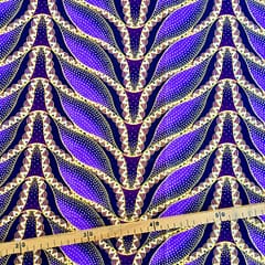 Tissu Wax pailleté violet imprimé Sirène