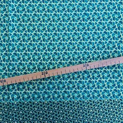 Tissu Wax pailleté vert imprimé Mini triangles