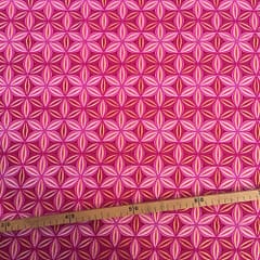 Tissu Wax pailleté rose imprimé Fleur de Vie