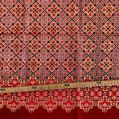 Tissu Wax pailleté rouge rose imprimé Croix