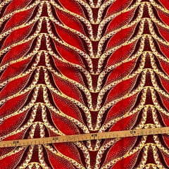 Tissu Wax pailleté rouge imprimé Sirène