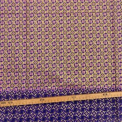 Tissu Wax pailleté violet imprimé Mini-carrés