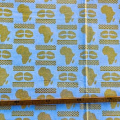 Tissu Wax pailleté blanc imprimé Africa