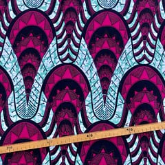 Tissu Wax fuchsia pastel imprimé Moule