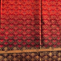 Tissu Wax pailleté dégradé rouge imprimé Ecailles