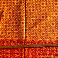 Tissu Wax pailleté orange imprimé Mini-carrés