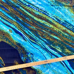 Tissu Wax bleu marron imprimé Marbré