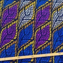 Tissu Wax multicolore Imprimé Feuilles