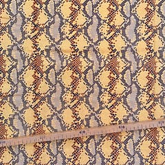 Tissu Wax pailleté beige imprimé Python
