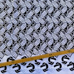 Tissu Wax pailleté blanc argenté imprimé Pompons