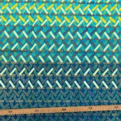 Tissu Wax pailleté bleu canard imprimé Barrettes