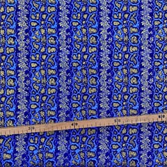 Tissu Wax pailleté bleu imprimé Crotale