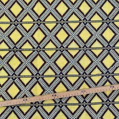 Tissu Wax pailleté kaki imprimé Grille