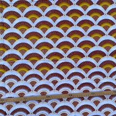 Tissu Wax pailleté marron imprimé Art Deco mini