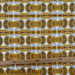 Tissu Wax pailleté marron imprimé Tambour