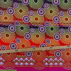 Tissu Wax pailleté multicolore imprimé Oursins