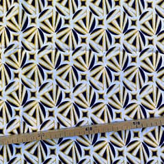 Tissu Wax pailleté noir et blanc imprimé Carreaux