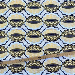 Tissu Wax pailleté noir et blanc imprimé Coquilles