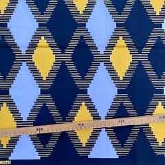 Tissu Wax pailleté noir et blanc imprimé Geo