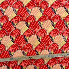 Tissu Wax pailleté orange imprimé Clams