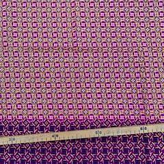 Tissu Wax pailleté fuchsia imprimé Mini-carrés