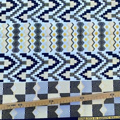 Tissu Wax pailleté noir et blanc imprimé Chevrons