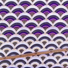 Tissu Wax pailleté violet imprimé Art Deco mini