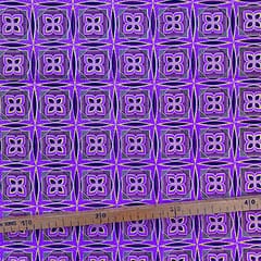 Tissu Wax pailleté violet imprimé Carré floral