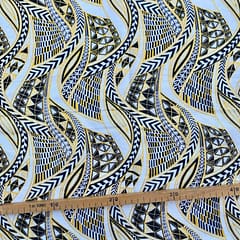 Tissu Wax pailleté noir blanc imprimé Zentangle