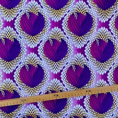 Tissu Wax pailleté prune imprimé Tulipe