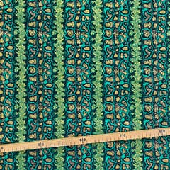 Tissu Wax pailleté vert imprimé Crotale