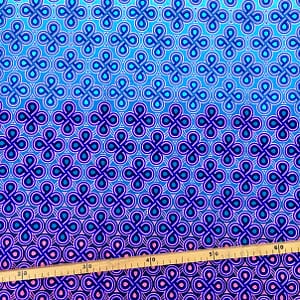 Tissu Wax pailleté dégradé bleu rose poudré imprimé Noeuds