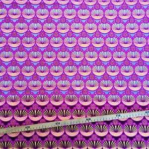 Tissu Wax pailleté dégradé gris bordeaux imprimé Eclosion