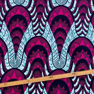 Tissu Wax fuchsia pastel imprimé Moule