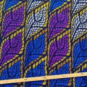 Tissu Wax multicolore Imprimé Feuilles