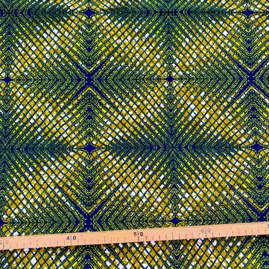 Tissu Wax bleu kaki imprimé Snakeskin