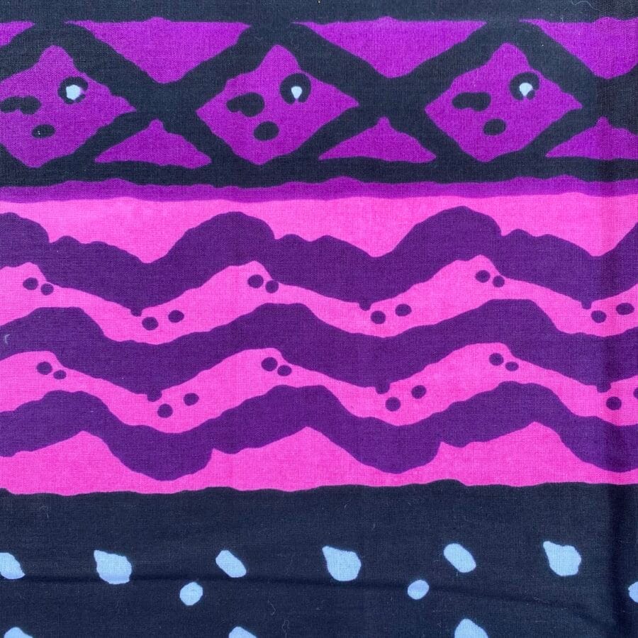 Tissu Wax rose violet imprimé Géo détail