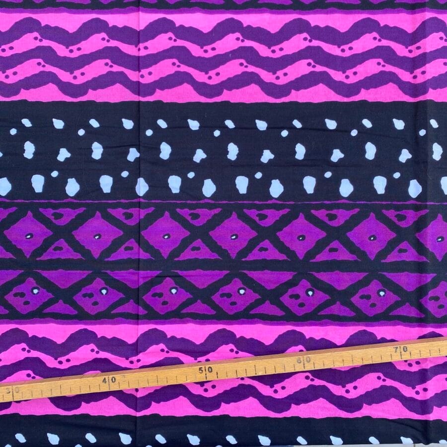 Tissu Wax rose violet imprimé Géo